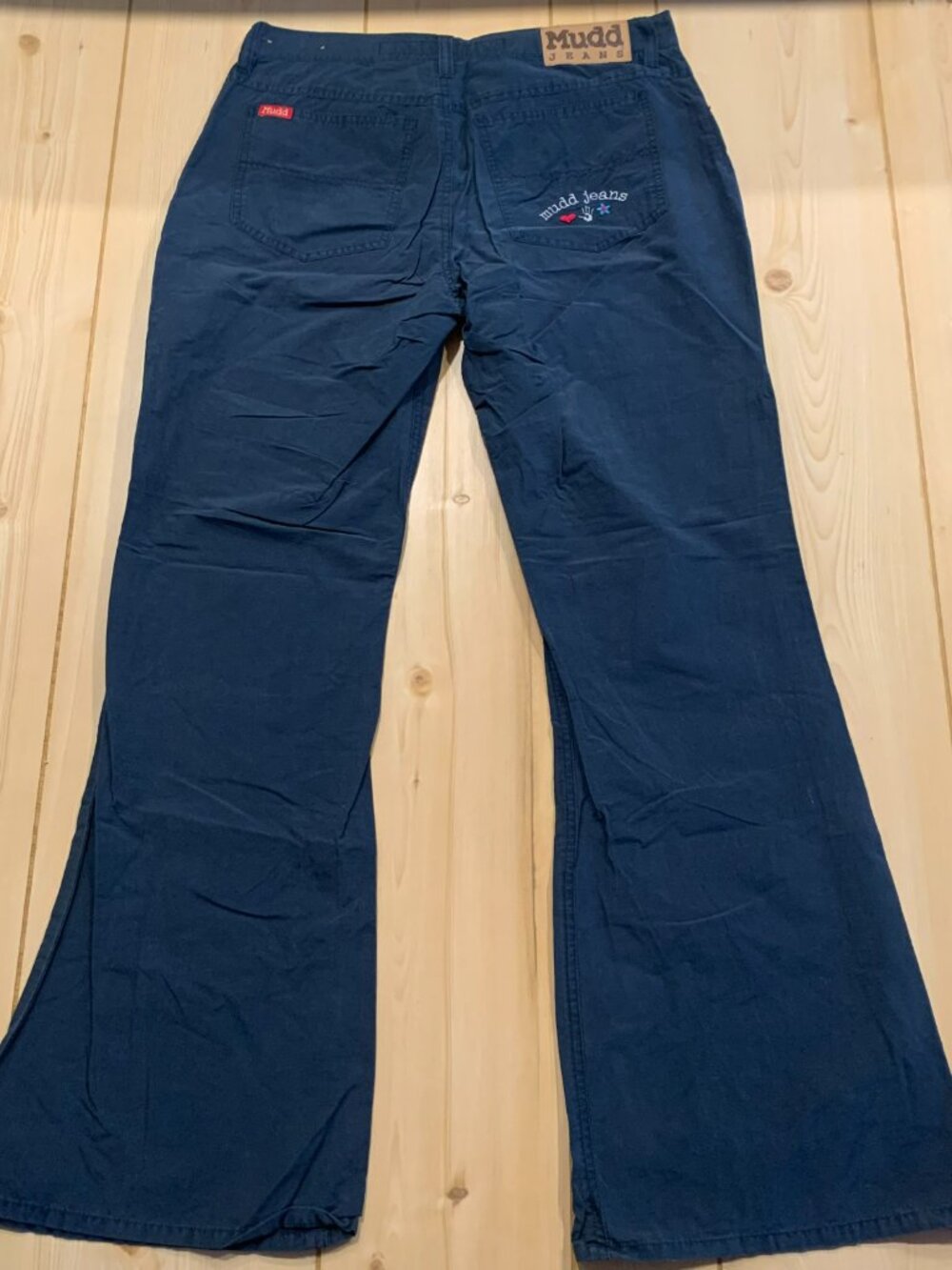 Vintage Y2K 2000s Mudd Jeans Navy Blue Flared Trousers Pants Women's Size 11